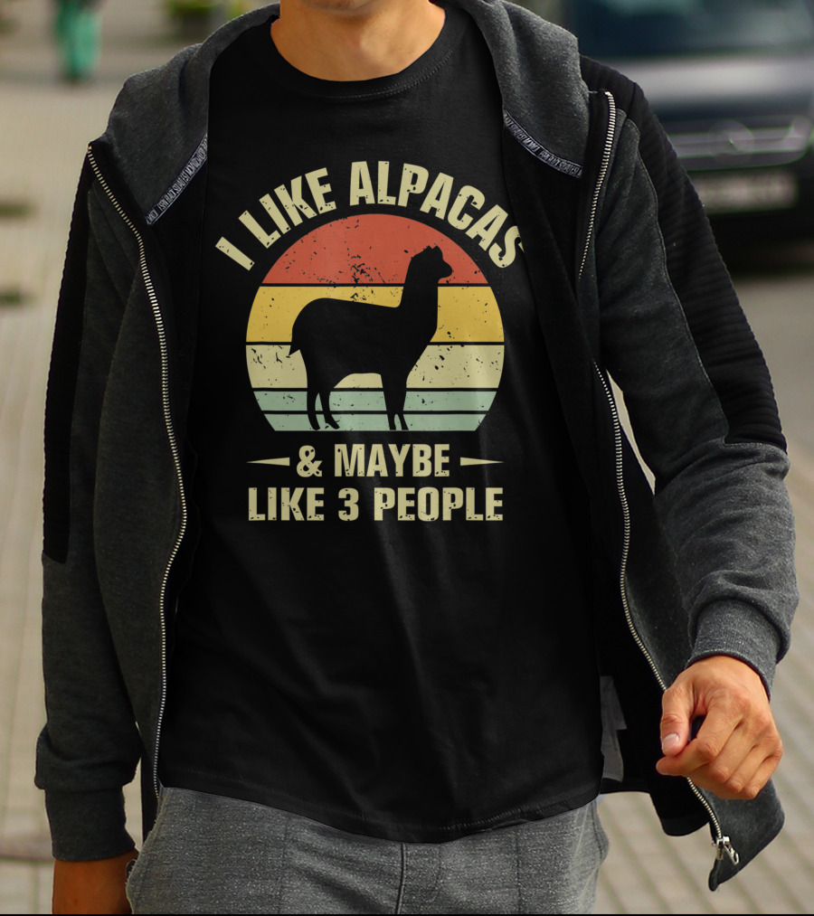 I Like Alpacas And Maybe Like 3 People Retro Alpaca Lover T-Shirt