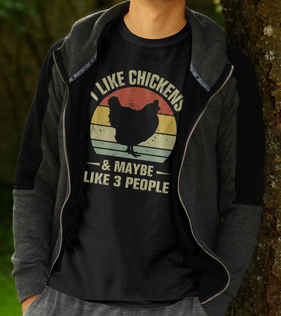 I Like Chickens And Maybe Like 3 People Vintage Chicken T-Shirt