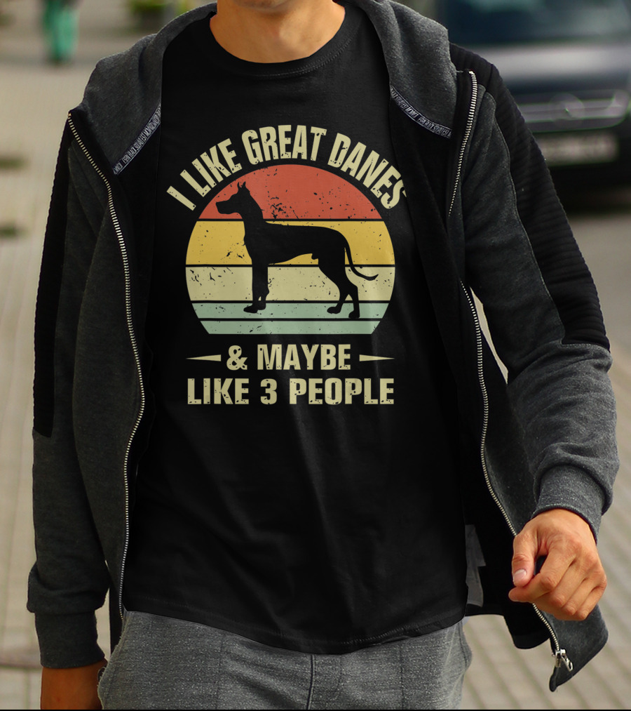I Like Great Danes And Maybe Like 3 People Retro T-Shirt