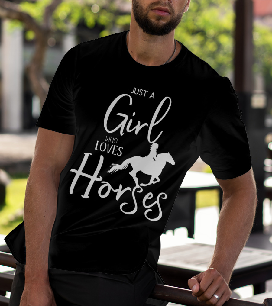 Just A Girl Who Loves Horses Riding Passion T-Shirt