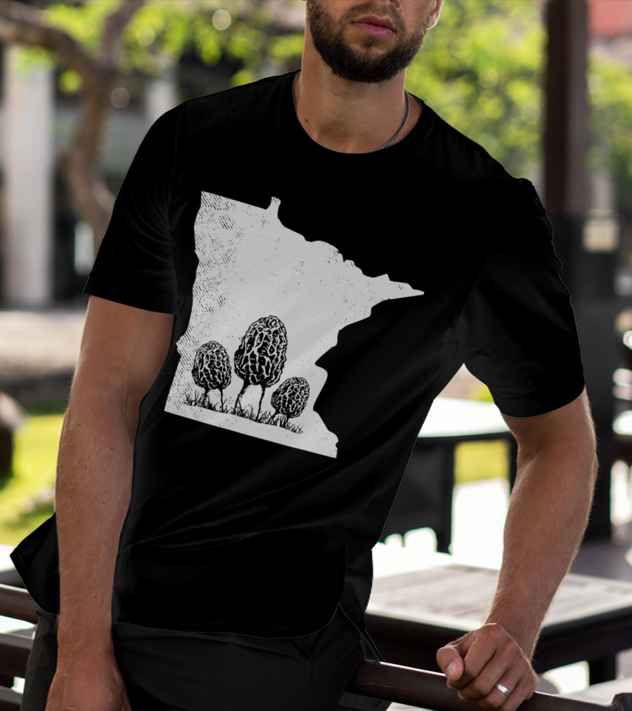 Minnesota Morel Mushroom Hunting Foraging Shrooming Hunter State Map T-Shirt