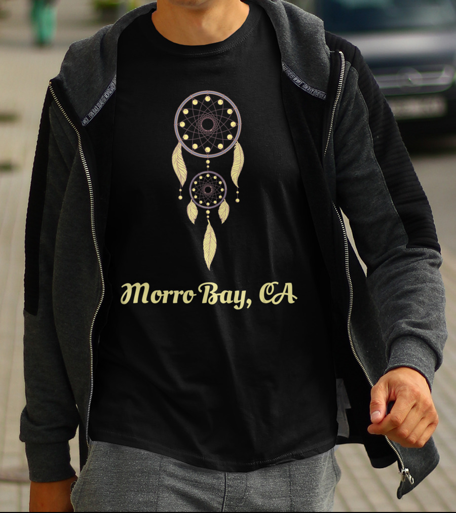 Morro Bay CA Dreamcatcher With Feathers T-Shirt