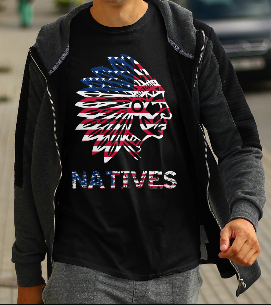 Native American Chief Natives USA Flag T-Shirt
