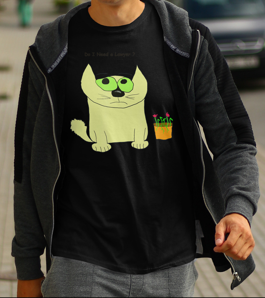 Do I Need A Lawyer Cat With Plant T-Shirt