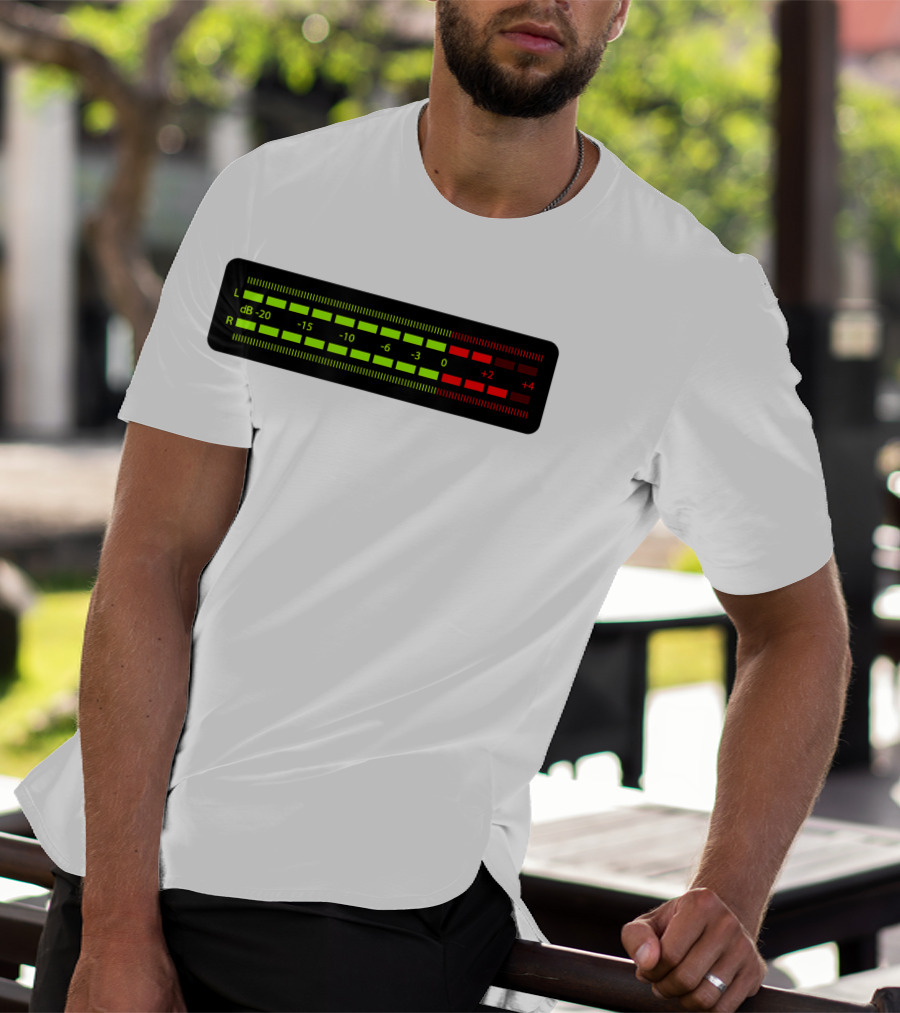 Retro Vu Meter DB Stereo Sound Engineer Music Lover T-Shirt
