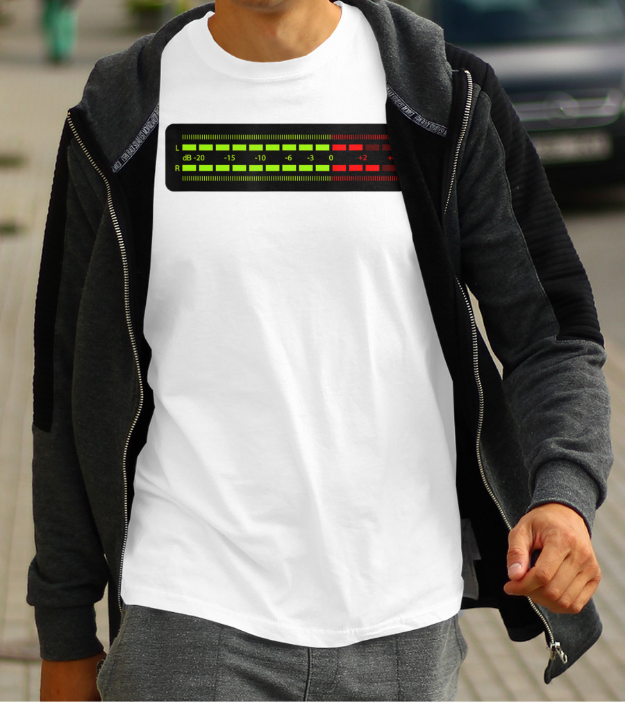 Retro Vu Meter DB Stereo Sound Engineer Music Lover T-Shirt
