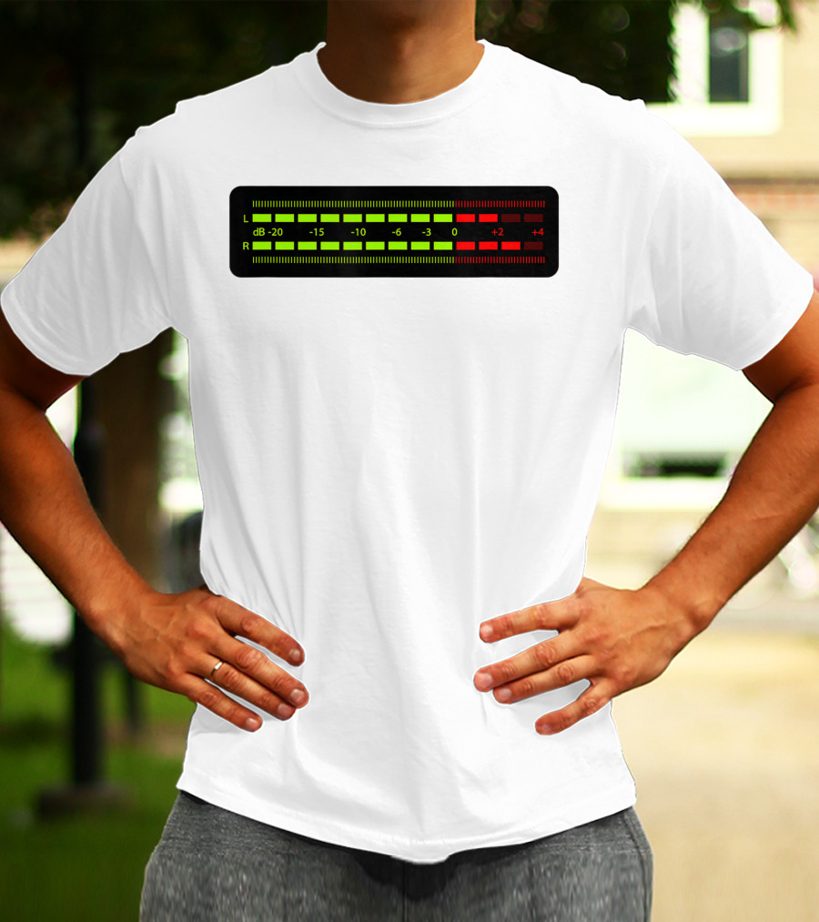 Retro Vu Meter DB Stereo Sound Engineer Music Lover T-Shirt