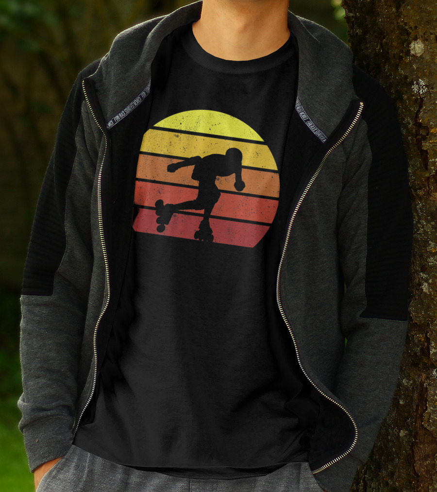 Retro Roller Skating Silhouette 70s 80s T-Shirt