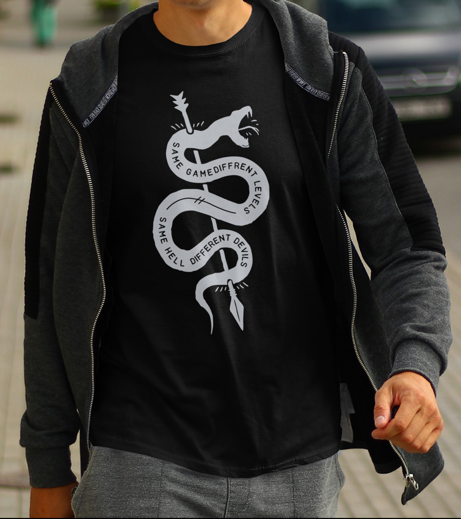 Same Game Different Levels Same Hell Different Devils Snake Arrow T-Shirt
