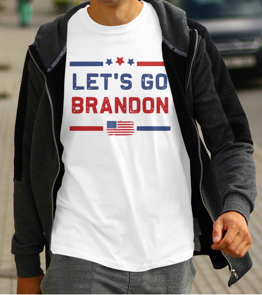 Let's Go Brandon US Flag Stars American Colors T-Shirt
