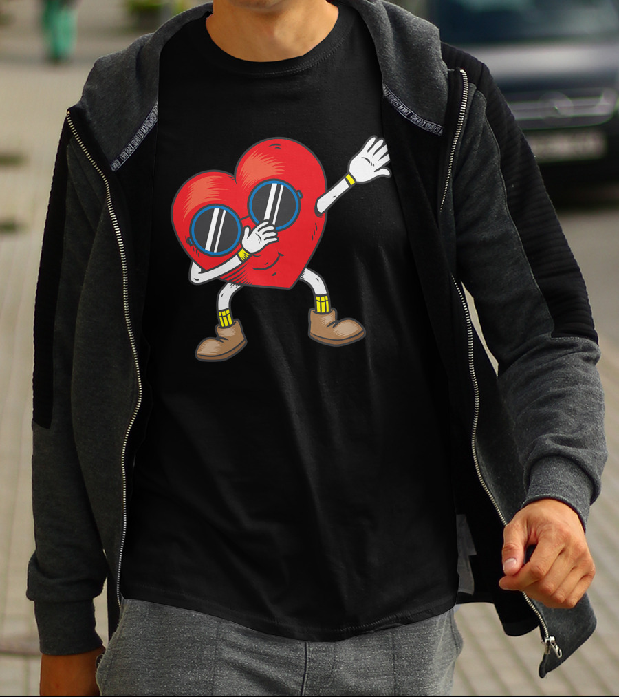 Dabbing Heart With Sunglasses Funny Gifts T-Shirt