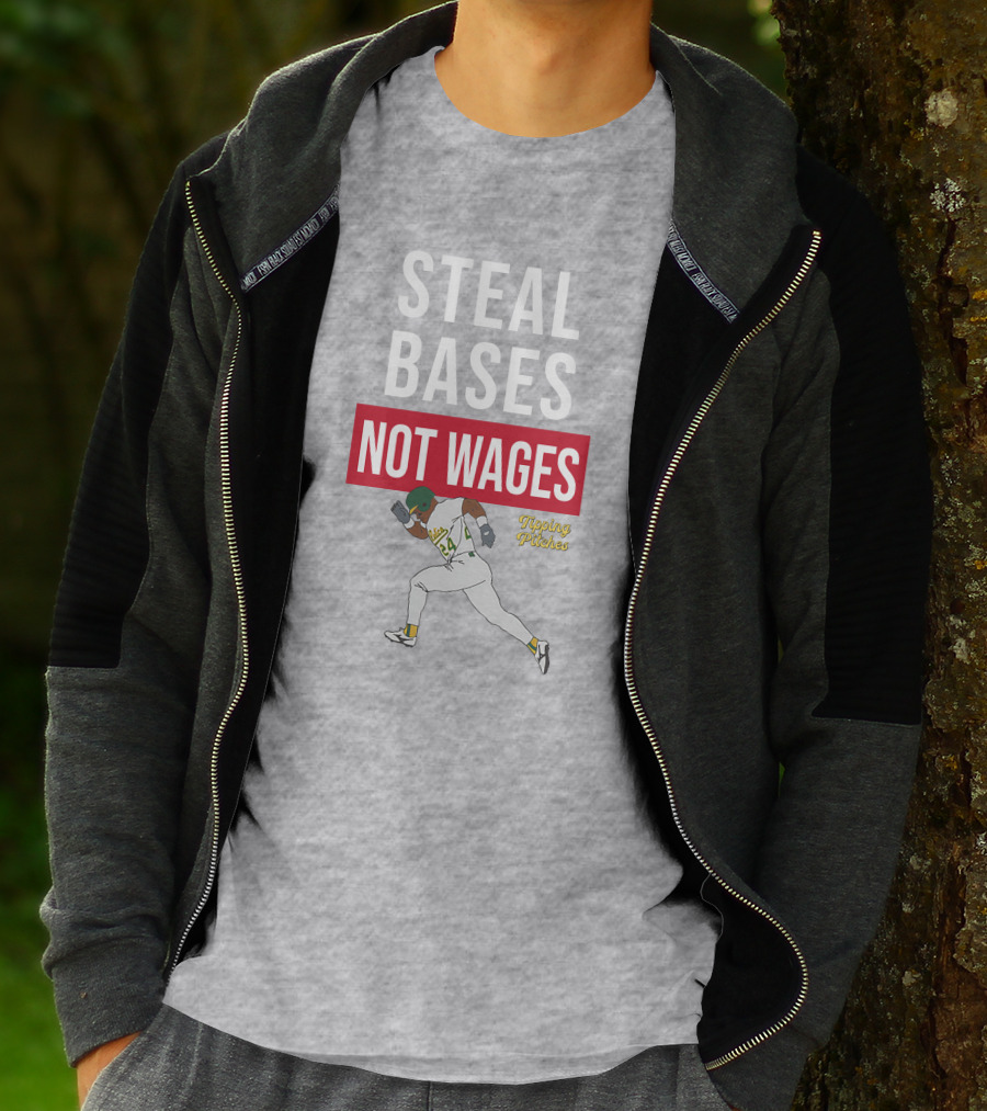 STEAL BASES NOT WAGES TIPPING PITCHES BASEBALL PLAYER RUNNING T-Shirt