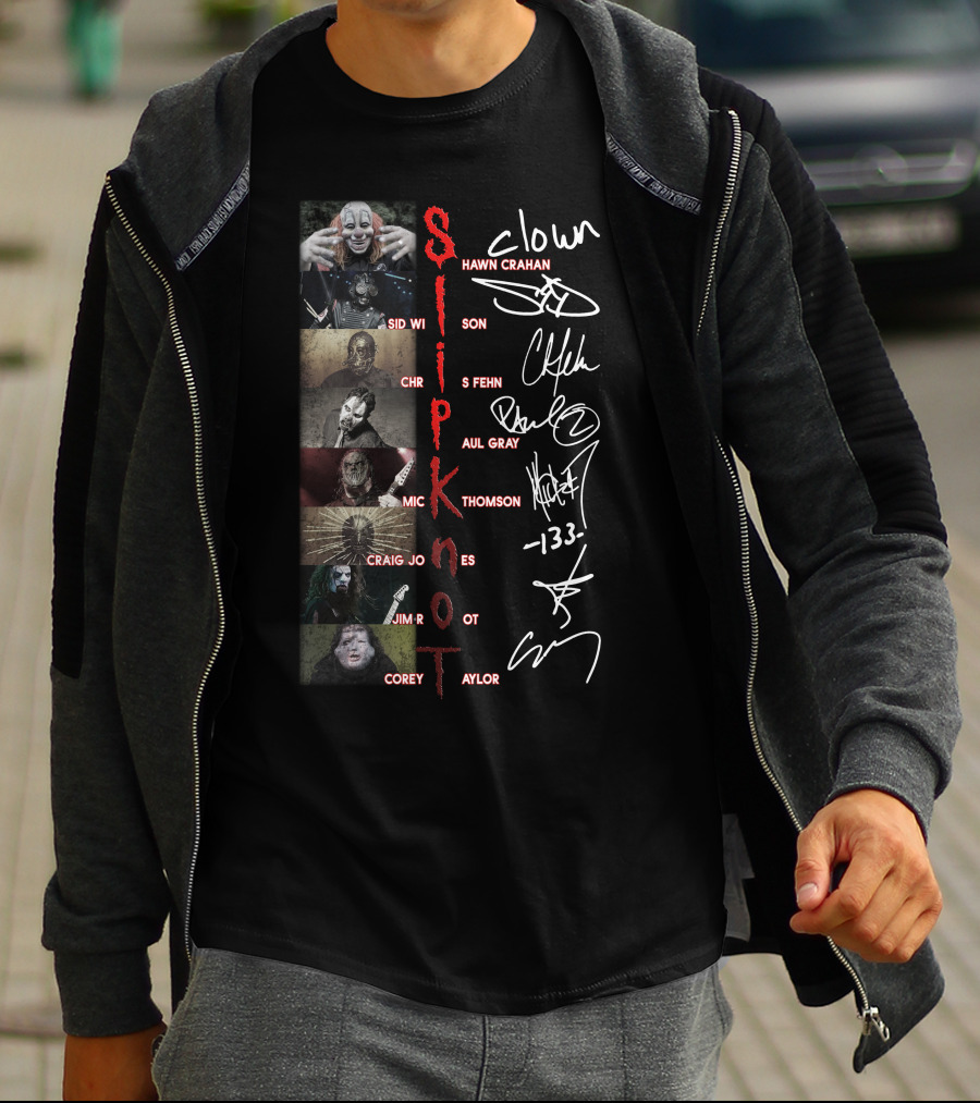 Slipknot Band Members Signatures Collage T-Shirt