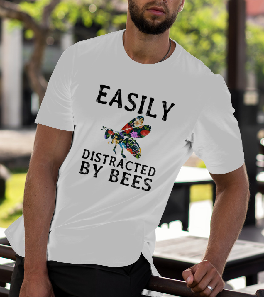 Easily Distracted By Bees Floral T-Shirt