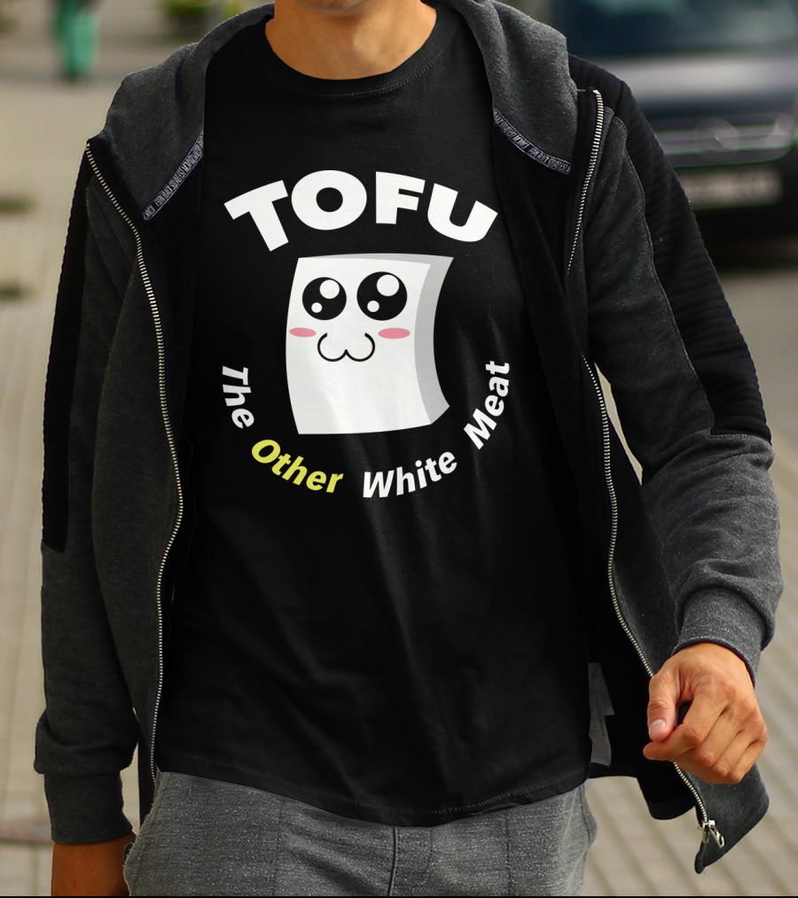 Tofu The Other White Meat Cute Kawaii Style With Blushing Face T-Shirt
