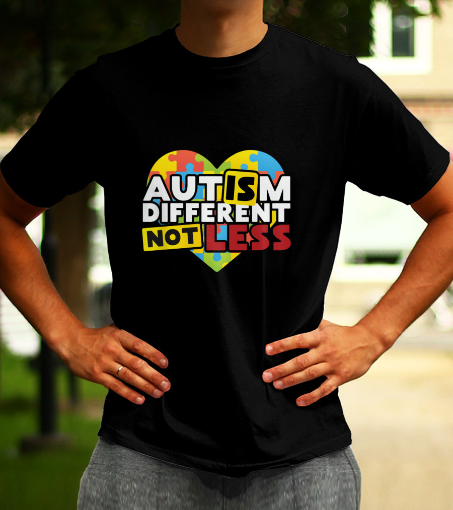 Autism Different Not Less Heart Puzzle T-Shirt