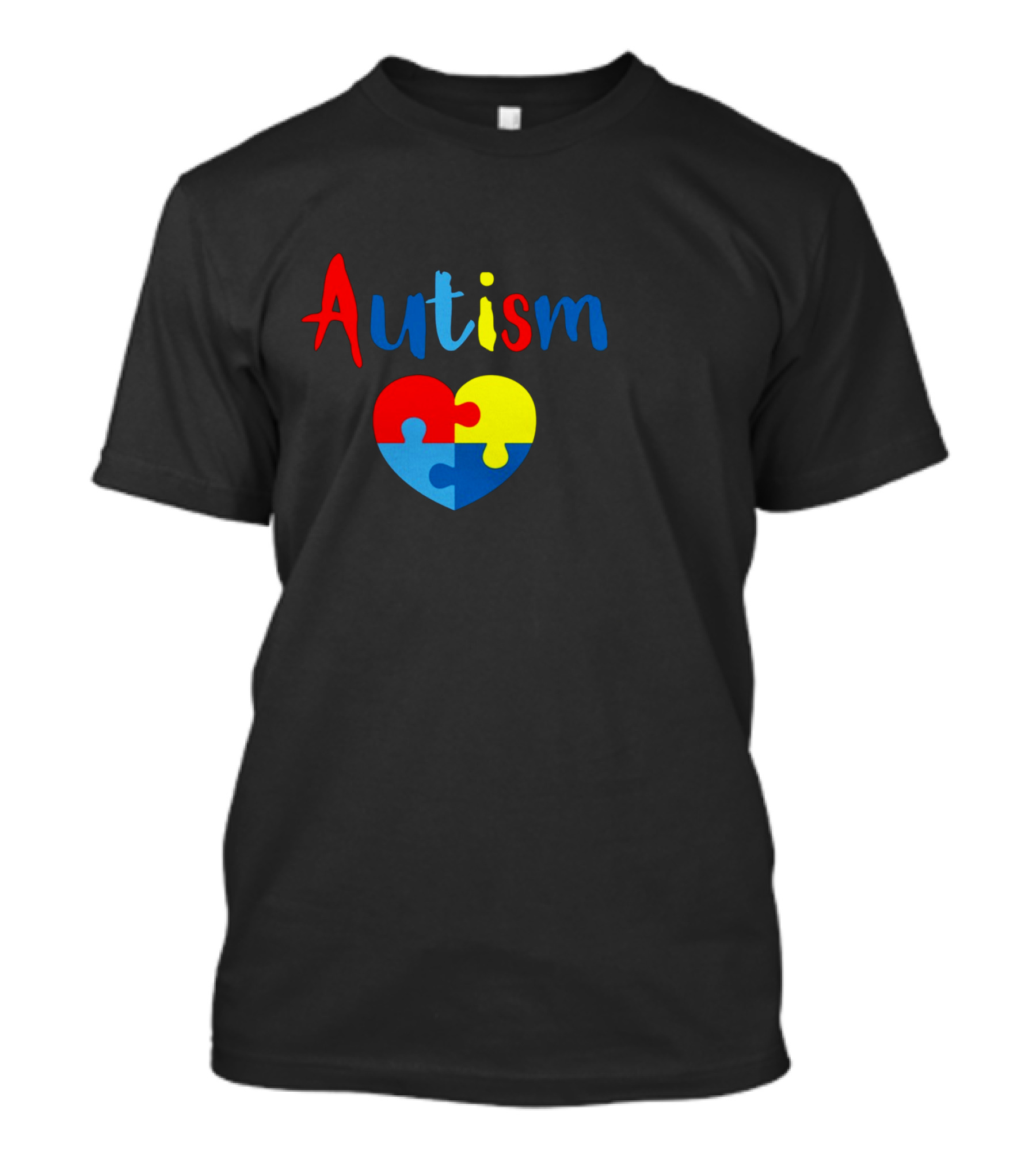 Autism Puzzle Heart Multicolor Design Awareness T-Shirt
