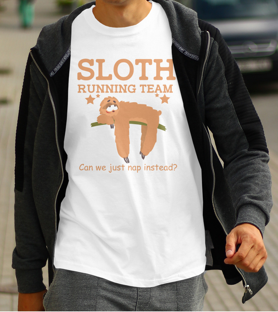 Sloth Running Team Can We Just Nap Instead Star T-Shirt