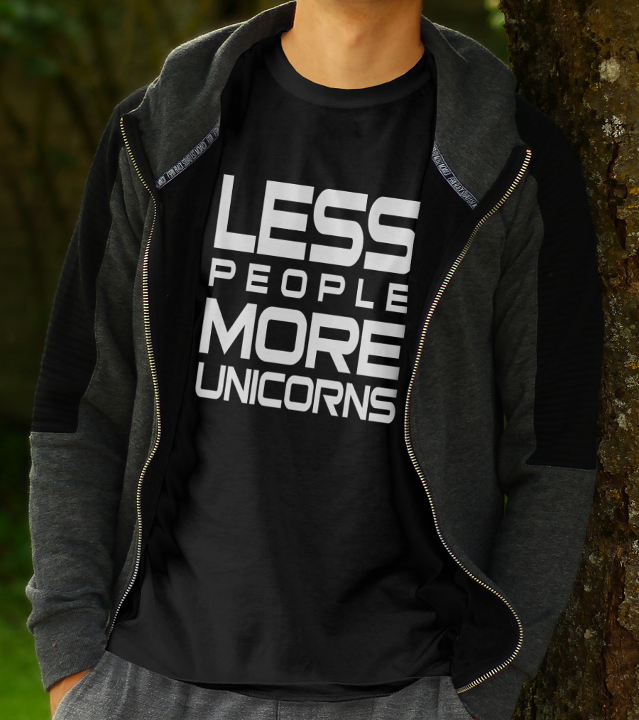 Less People More Unicorns Funny Unicorn Lovers Hate People T-Shirt