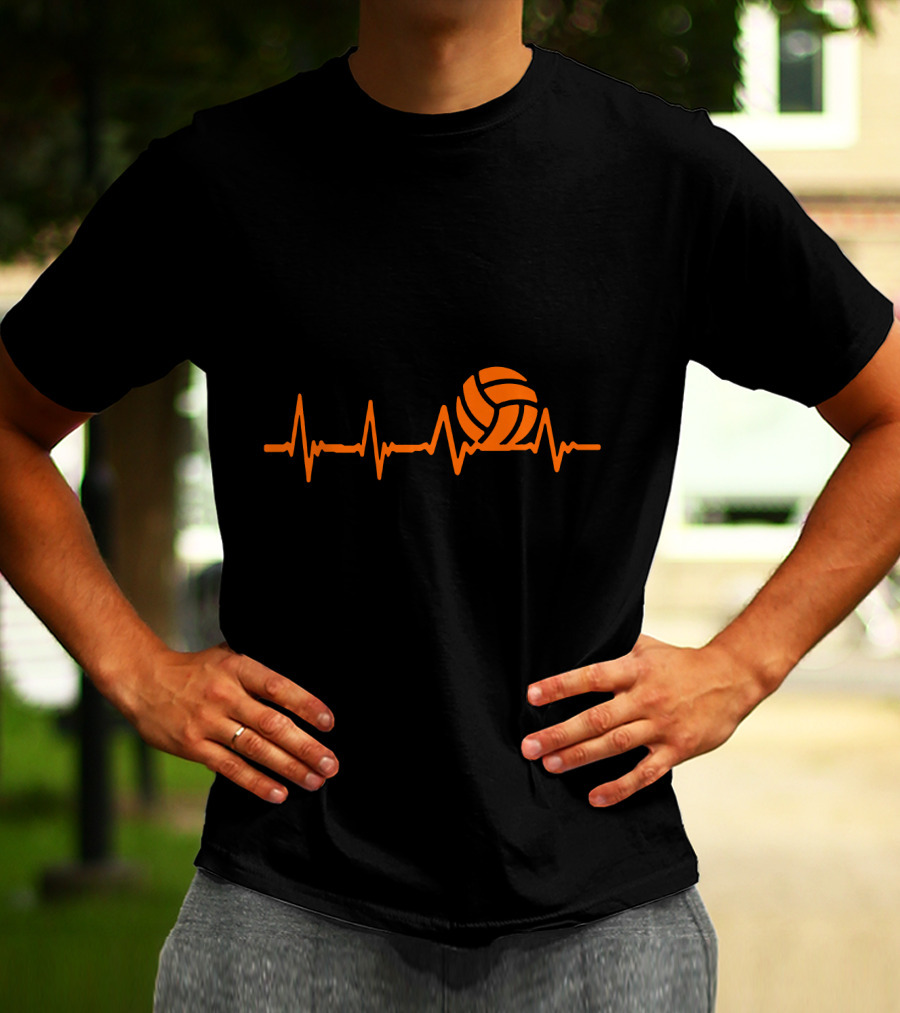 Volleyball Heartbeat With Volleyball Beats Iconic Orange T-Shirt