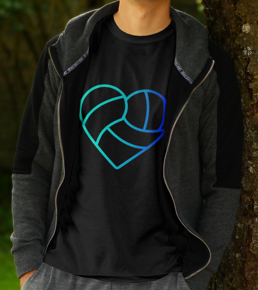 Heart Shaped Volleyball Love Gradient T-Shirt