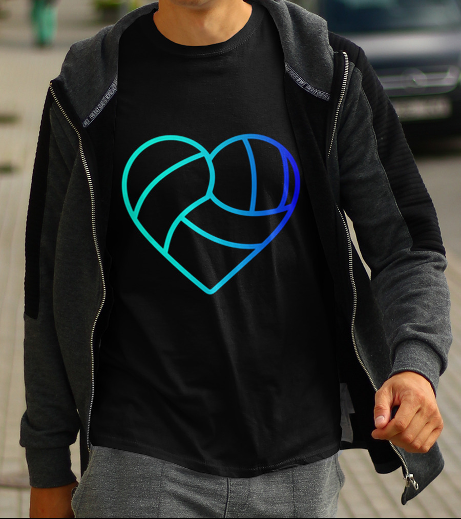 Heart Shaped Volleyball Love Gradient T-Shirt