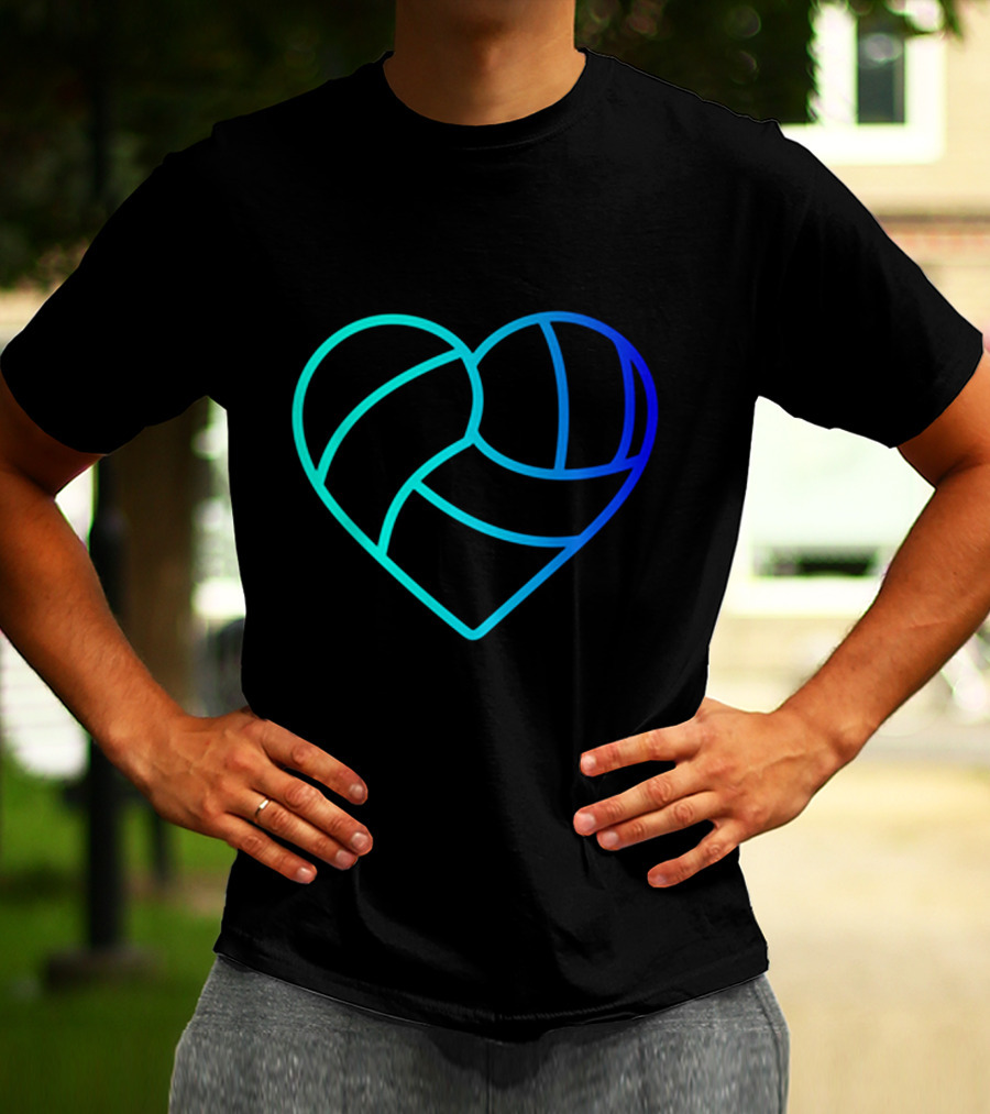 Heart Shaped Volleyball Love Gradient T-Shirt