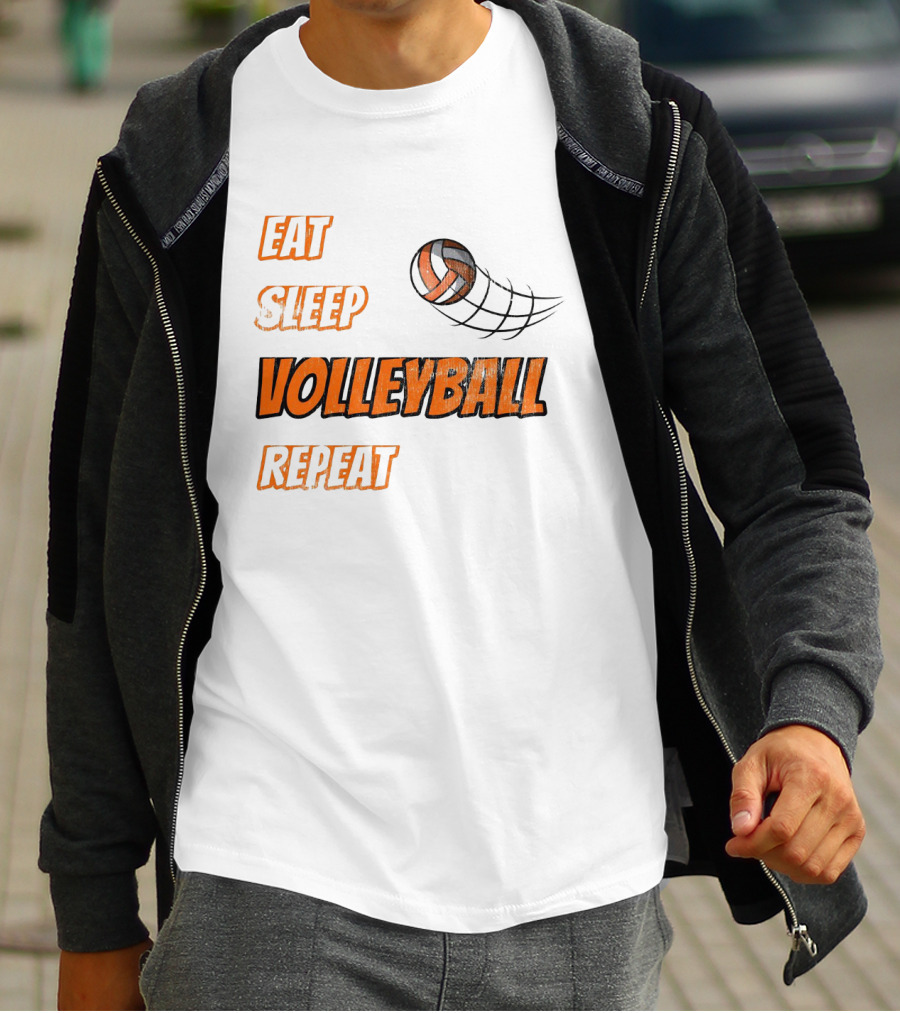 Eat Sleep Volleyball Repeat With Dynamic Ball Image T-Shirt