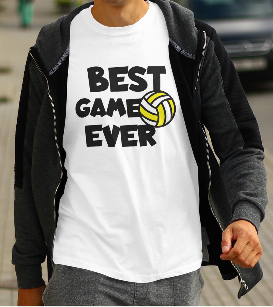 Best Game Ever Volleyball Design With Yellow And Black Ball T-Shirt