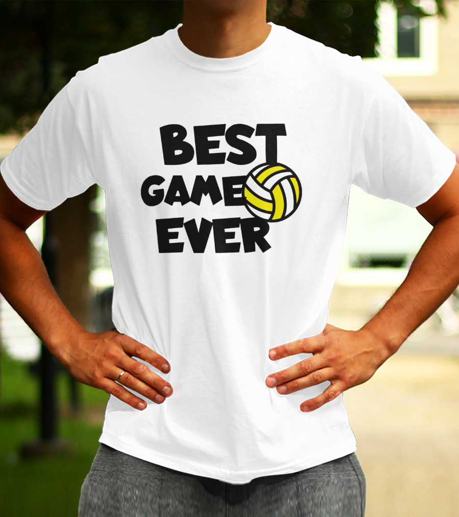 Best Game Ever Volleyball Design With Yellow And Black Ball T-Shirt
