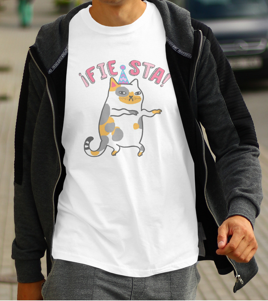 Fiesta Celebration Cat With Party Hat T-Shirt