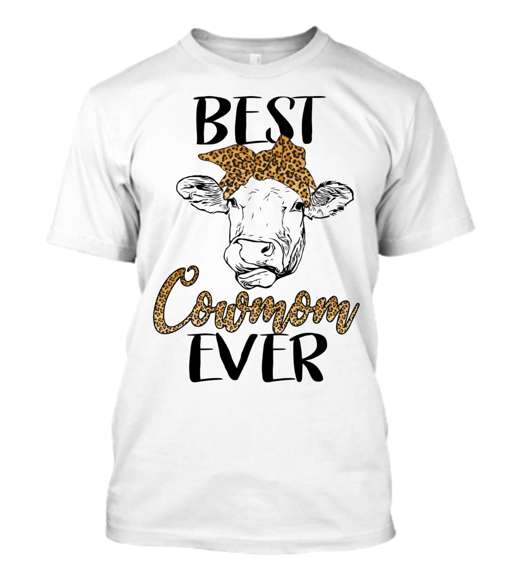 Best Cowmom Ever Leopard Bandana Cow T-Shirt
