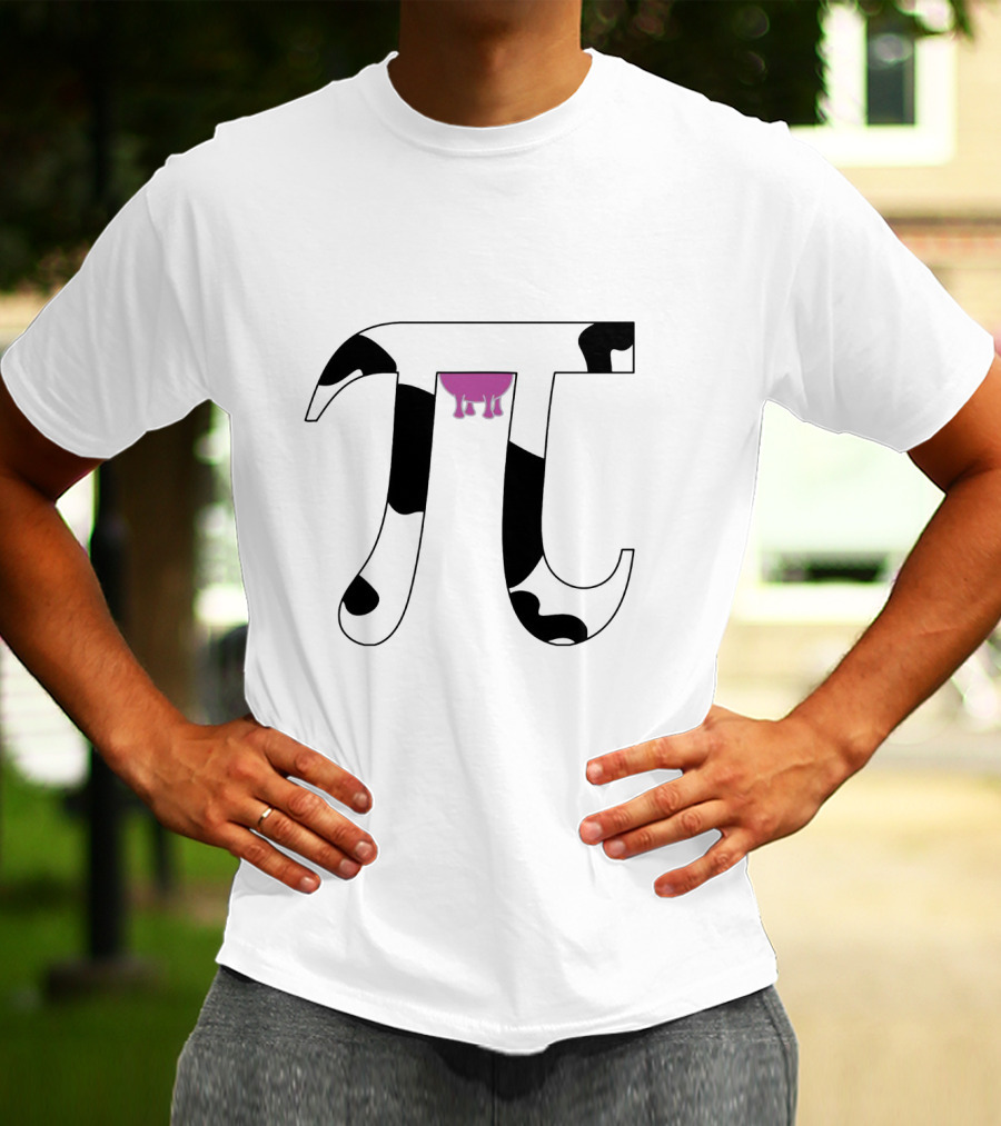 Pi Symbol With Cow Print And Udder T-Shirt