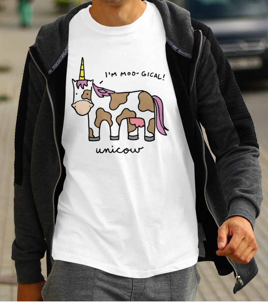Unicow I'm Moo-gical Fun Cartoon Illustration With Unicorn And Cow Combo T-Shirt