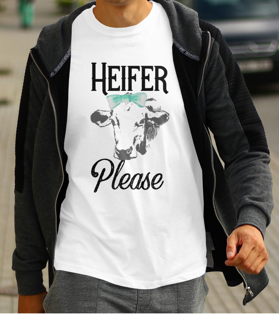 Heifer Please Cow Graphic With Bow T-Shirt
