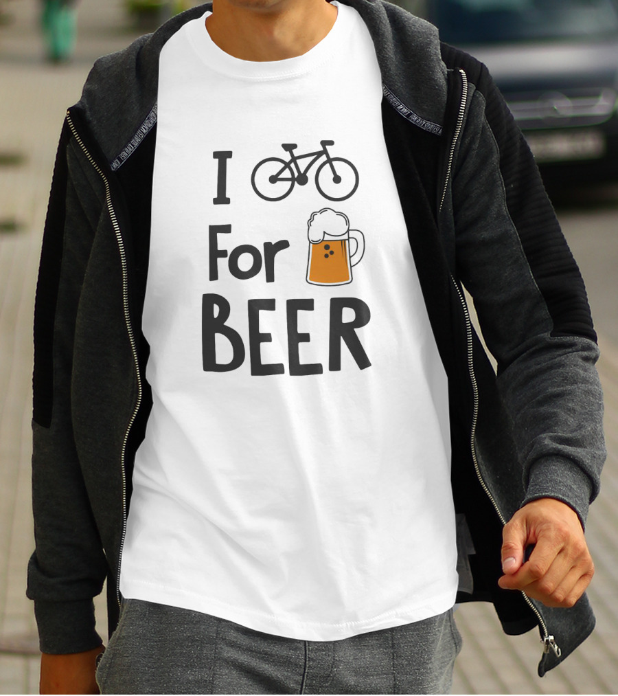 I Bike For Beer Fixie BMX Sports Gym Cycling T-Shirt