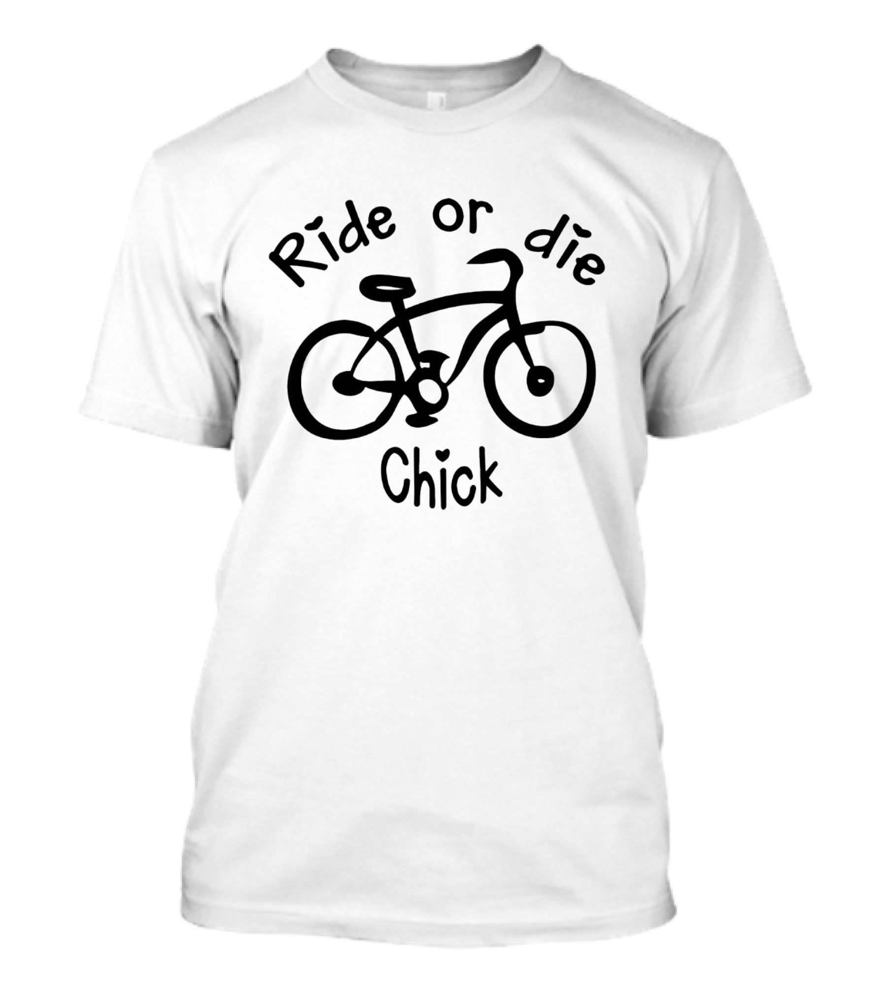 Ride Or Die Chick Bicycle Graphic With Heart Detail T-Shirt