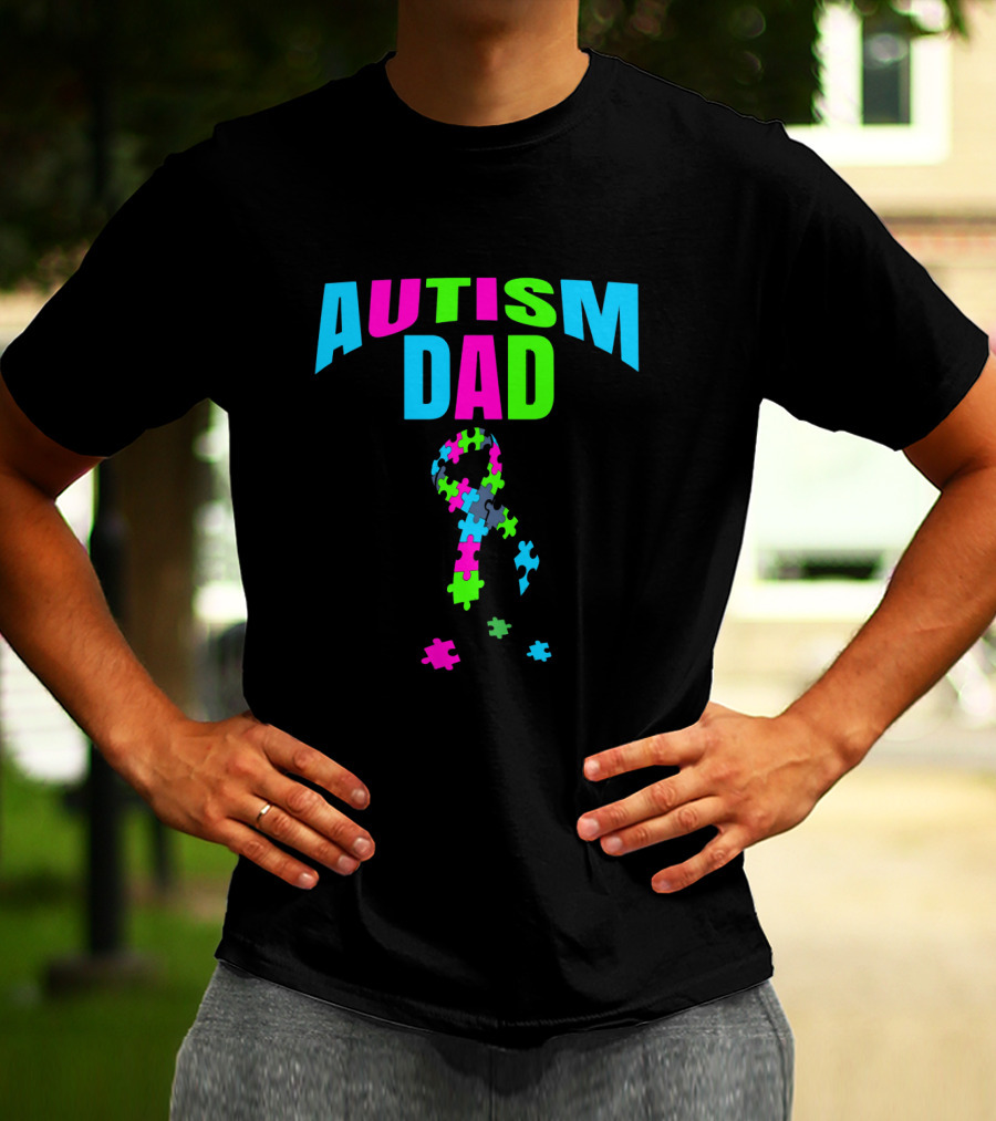 Autism Dad Puzzle Piece T-Shirt