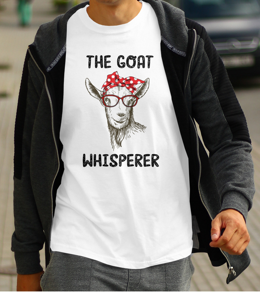 The Goat Whisperer Red Polka Dot Scarf Glasses T-Shirt
