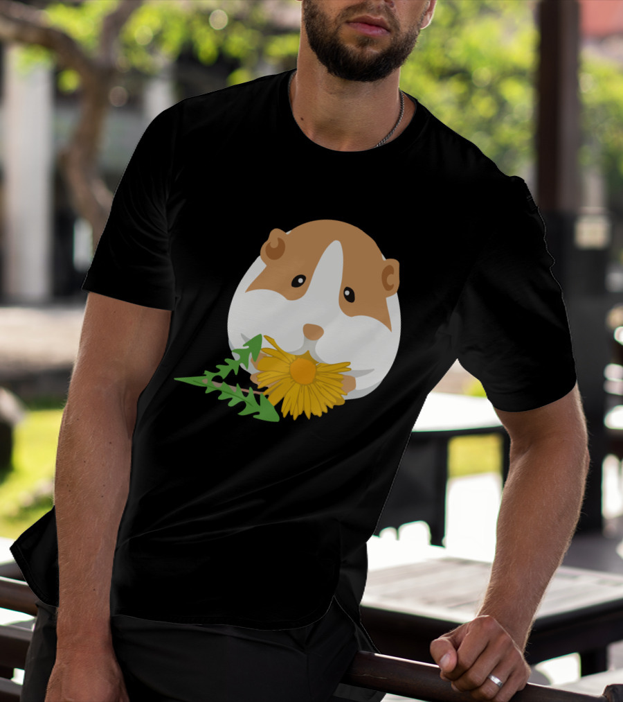 Guinea Pig With Dandelion And Green Leaves T-Shirt