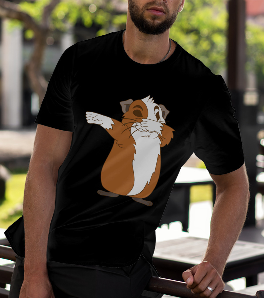 Guinea Pig Dabbing Pose Brown And White Animal Dance Move T-Shirt