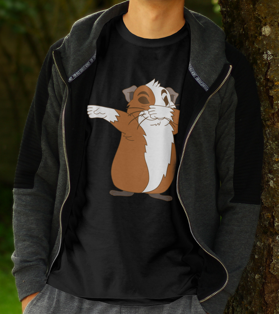 Guinea Pig Dabbing Pose Brown And White Animal Dance Move T-Shirt