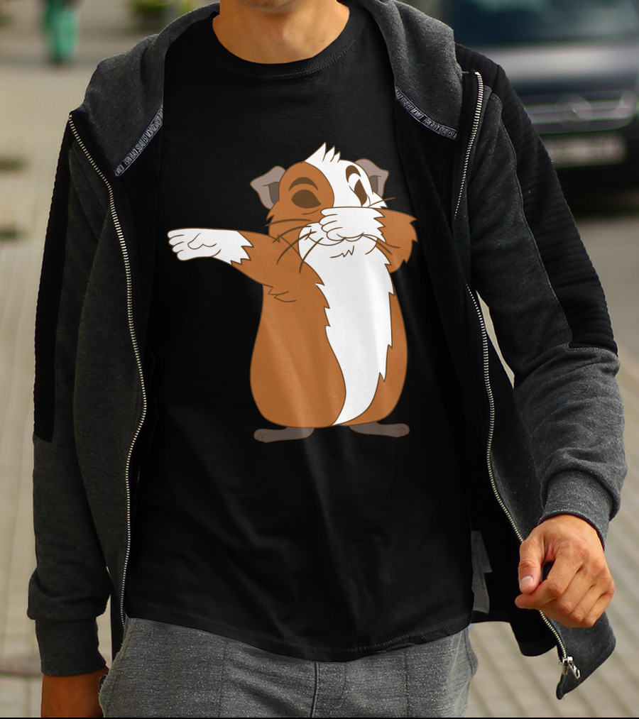 Guinea Pig Dabbing Pose Brown And White Animal Dance Move T-Shirt