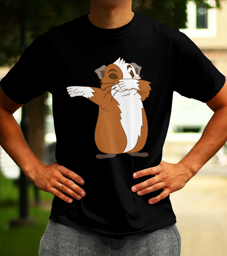 Guinea Pig Dabbing Pose Brown And White Animal Dance Move T-Shirt