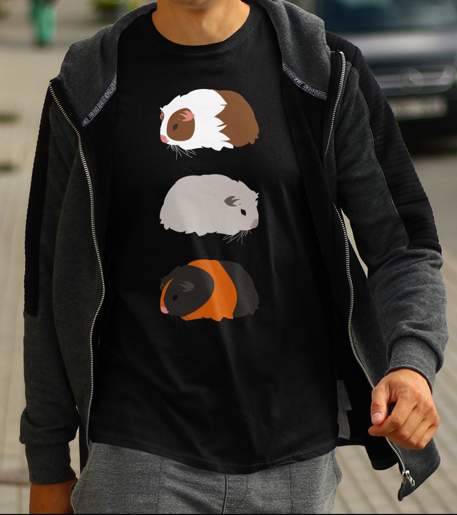 Guinea Pigs Trio Brown White Gray Colorful T-Shirt