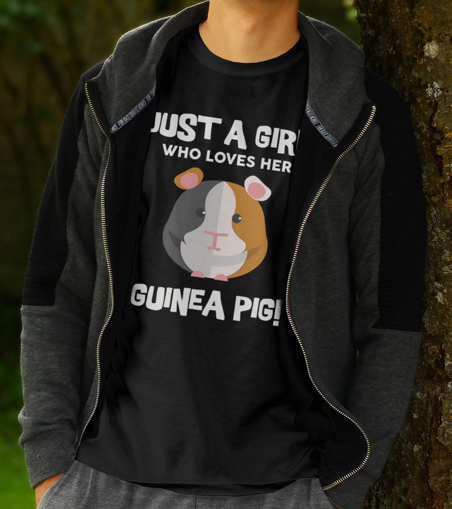 Passionate Girl Proudly Cherishes Her Adorable Guinea Pig T-Shirt