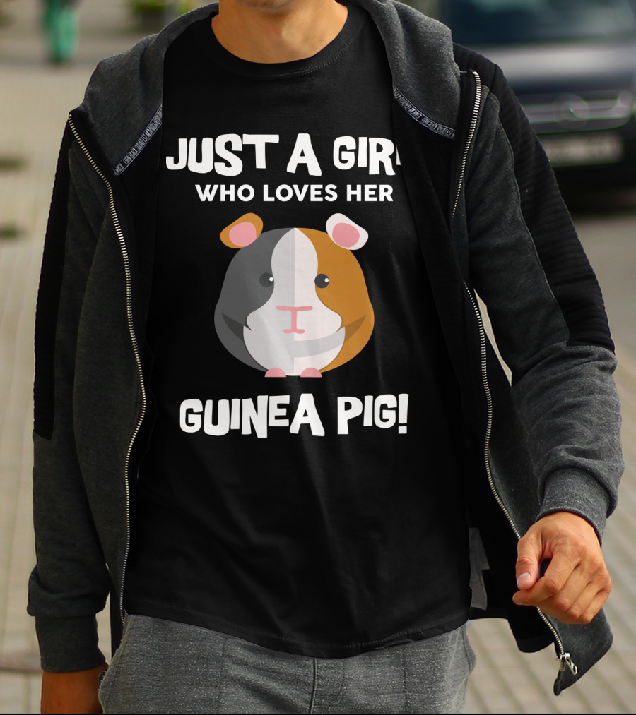 Passionate Girl Proudly Cherishes Her Adorable Guinea Pig T-Shirt