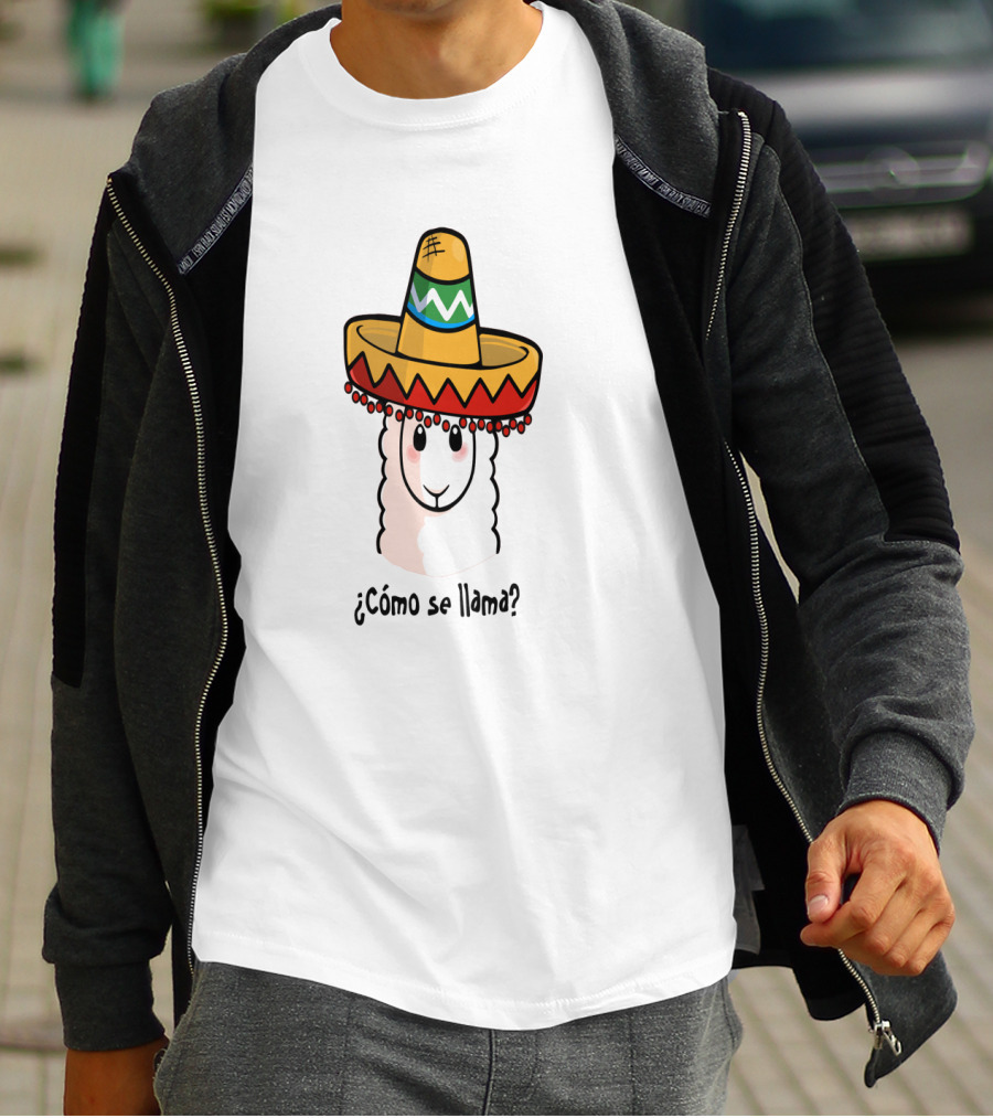 Cómo Se Llama Llama Lovers Sombrero Mexican Hat Fun T-Shirt