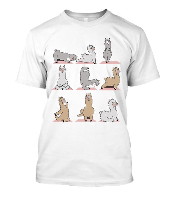 Yoga Poses With Adorable Llamas T-Shirt
