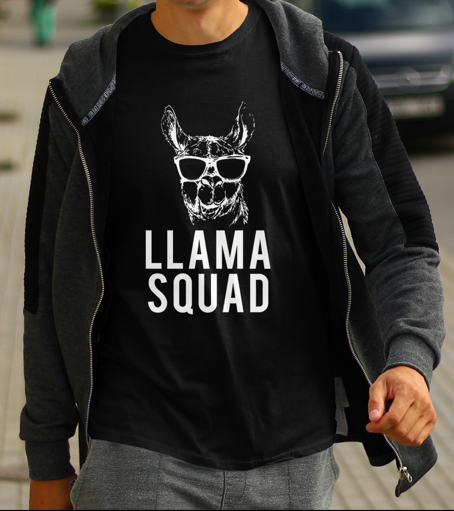 Llama Squad Sunglasses Cool Llama Club T-Shirt